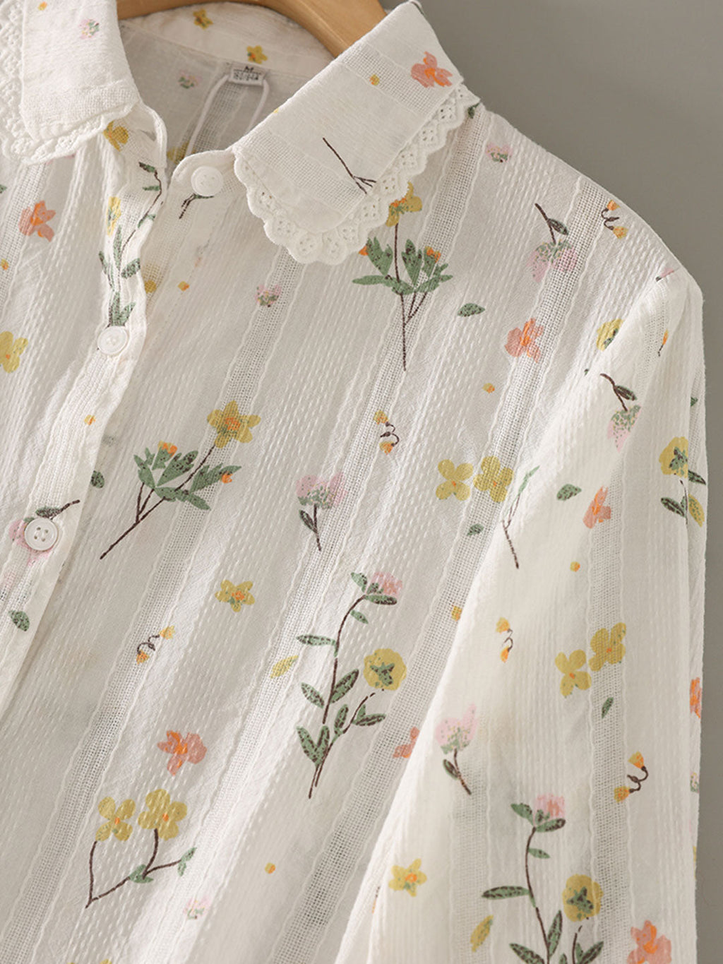 Valeria Classic Lapel Embroidered Floral Shirt