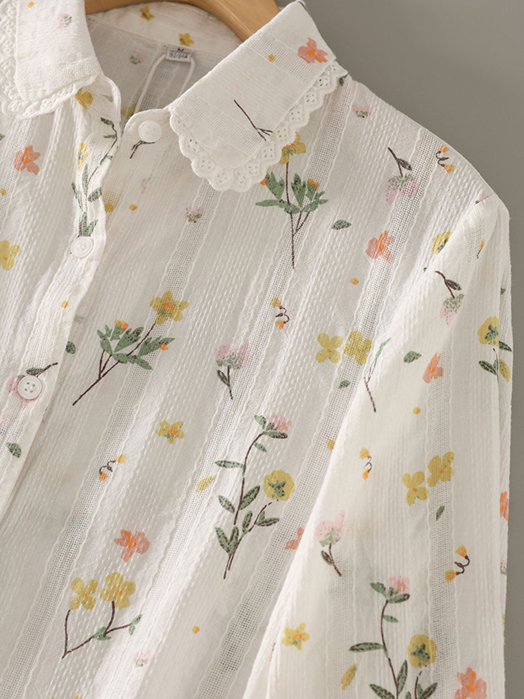 Valeria Classic Lapel Embroidered Floral Shirt