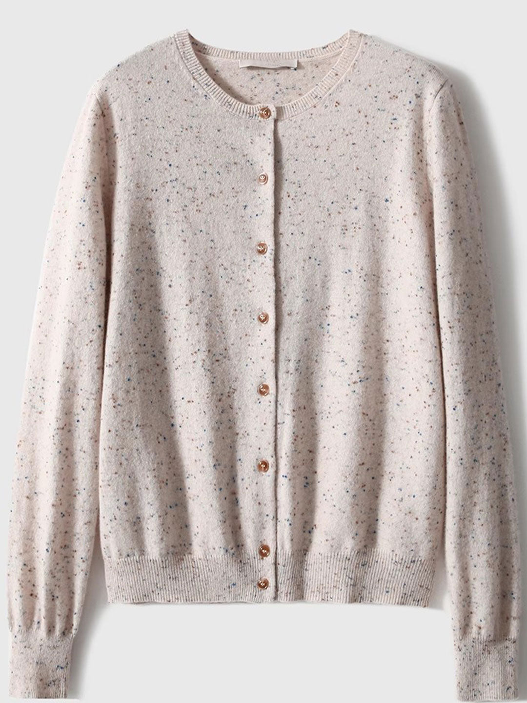 Grace Classic Crew Neck Solid Color Knitted Cardigan