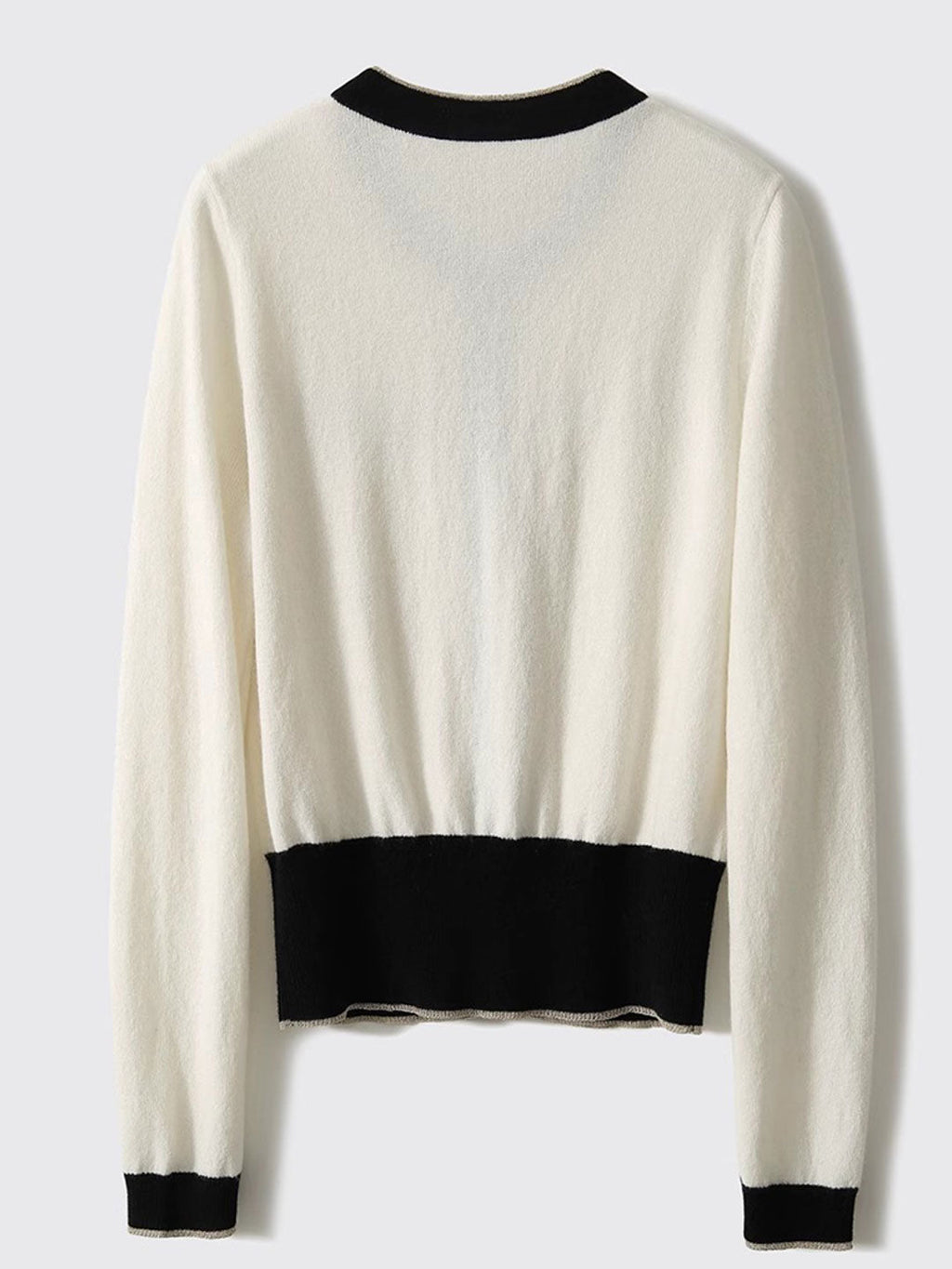 Sophia Classic Crew Neck Contrasted Knitted Cardigan