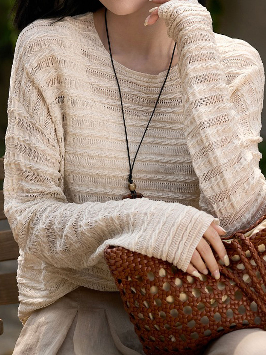 Chloe Loose Crew Neck Solid Color Knitted Top